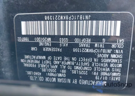 2019 Nissan Rogue Sport S from USA, damaged, VIN JN1BJ1CP8KW221398